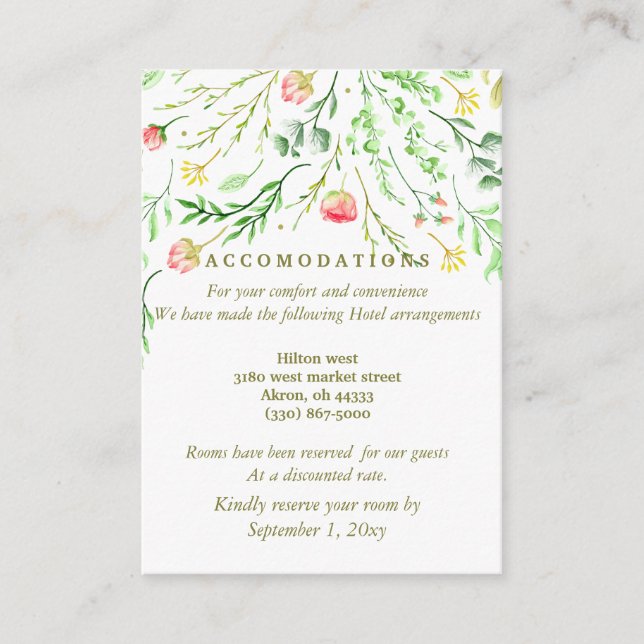 süß-romantisch | Blumenzettel Begleitkarte (Vorderseite)