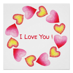 Süß Romantisch Ich liebe dich Valentinstag Poster