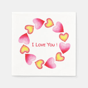 Süß Romantisch Ich liebe dich Valentinstag Serviette