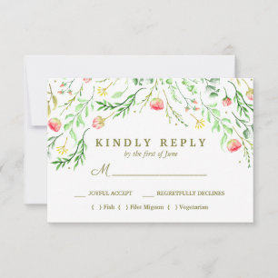 süß-romantisch   UAWG für Blumenzehen RSVP Karte