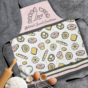 Süß Rosa Gelb Mit Liebe Gebacken Schürze