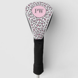 Süß Rosa Grau Tier Leopardendruck Golf Headcover