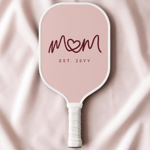 Süß Rot Rosa Einfach Herz Schrift Mutter Gegründet Pickleball Schläger