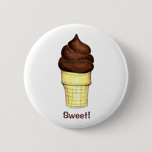 Süß! Schokolade Soft Serve Ice Creme Cone Feinschm Button