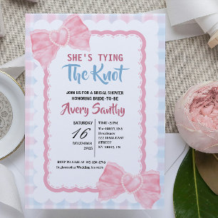 Süß Sie heiratet Rosa Blaue Bridal Shower Einladung