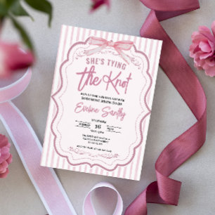 Süß Sie heiratet Rosa Weiße Bridal Shower Einladung
