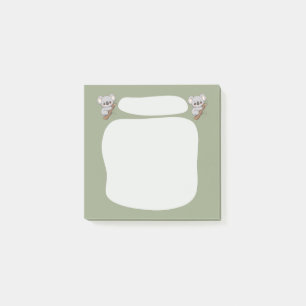 Süß Süß Kawaii Koala Bär Salbei Grün Post-it Notiz