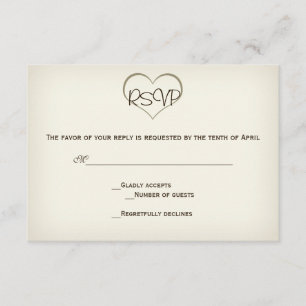 Süß und einfach Beige RSVP Karte