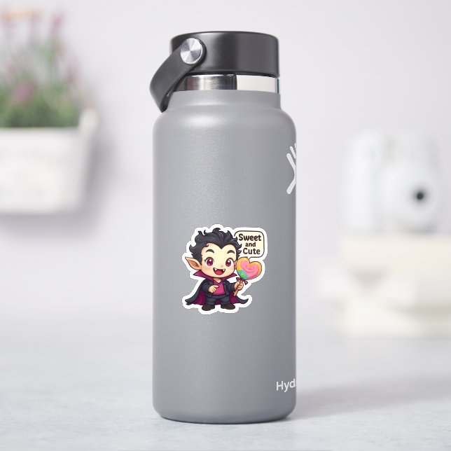 "Süß und Niedlich" Chibi-Vampir-Aufkleber Aufkleber (HydroFlask)