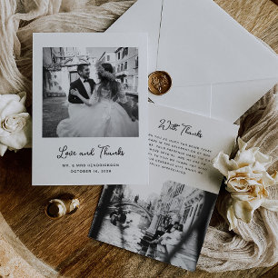 Süß und Whimsical Einfache Zwei-Foto-Hochzeit Dankeskarte