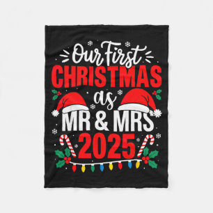 Süß unser erstes Weihnachten als Herr und Frau 202 Fleecedecke