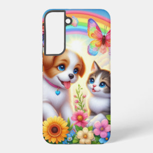 Süß/verspielt Welpe/Kätzchen Regenbogen Samsung Galaxy Hülle