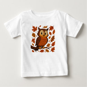 Süß, vintage skurriler Herbst/Eulen-Herbst Baby T-shirt