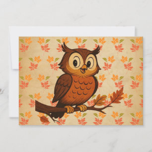 Süß, vintage skurriler Herbst/Eulen-Herbst Einladung