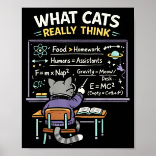 Süß Was Katzen Wirklich Denken Physik Poster