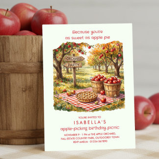 Süß wie Apfelkuchen Herbst Obstgarten Geburtstags- Einladung