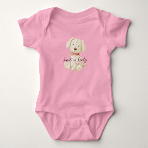 Süß wie Bonbon Süße Creme-Hund Baby Strampler