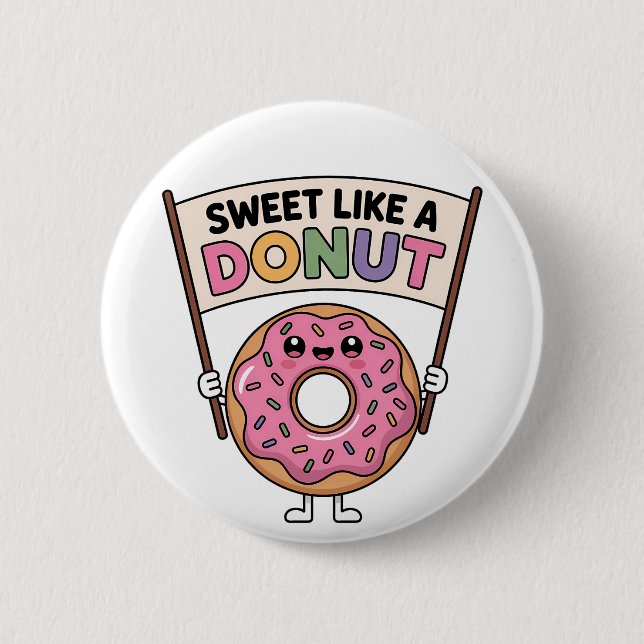 Süß wie ein Donut | Kinder Button (Vorderseite)