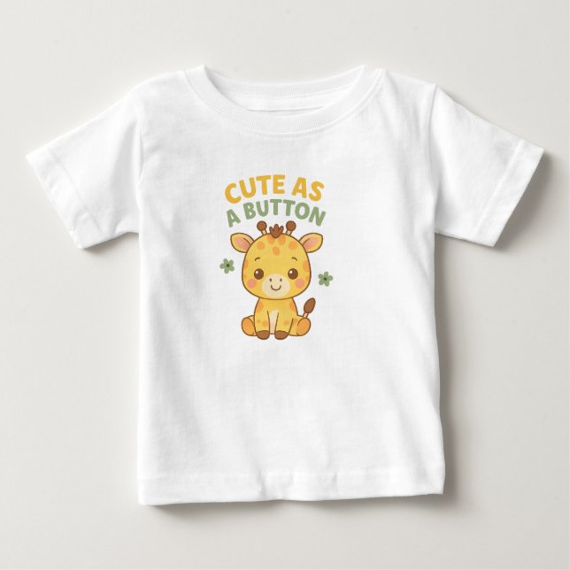 Süß wie ein Knopf – Baby-Giraffen Charme Baby T-shirt (Vorderseite)
