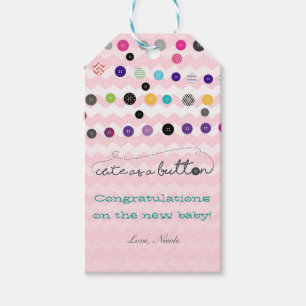 Süß wie ein Knopf Baby Shower Party Geschenk Etike Geschenkanhänger