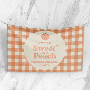 Süß wie ein Pfirsich Frucht Rosa Orange Geburtstag Banner