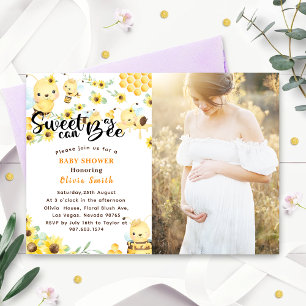 Süß wie eine Biene Baby Shower Gelbe Foto Einladung