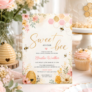 Süß wie eine Biene Blumen-Honig-Biene-Baby-Party Einladung
