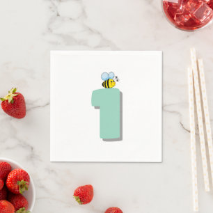 Süß wie eine Biene Eins 1. Geburtstag Süße Hummel Serviette