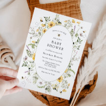 Süß wie eine Biene gelbe Blumen Baby Shower