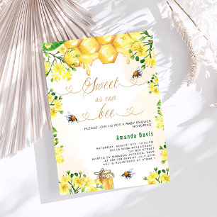 Süß wie eine Biene gelbe Blüten Baby Shower Einladung