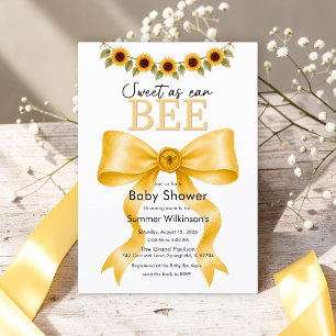 Süß wie eine Biene Gelbe Schleife Baby Shower QR R Einladung