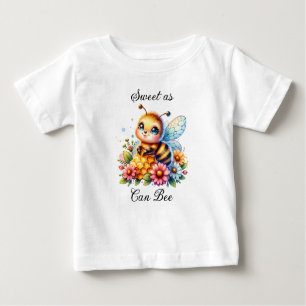 süß wie möglich Honigbienen und Blume Baby T-shirt