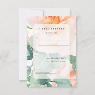 Süß wie Pfirsich-Aquarellrosen RSVP Karte