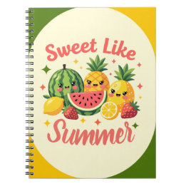 Süß wie sommerlich süße Früchte Kawaii Notizblock