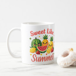 Süß wie sommerliche niedliche Früchte-Freunde-Kaff Kaffeetasse
