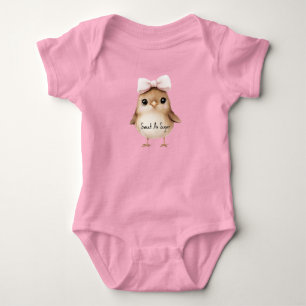 Süß Wie Zucker Vogel Rosa Schleife Baby Strampler
