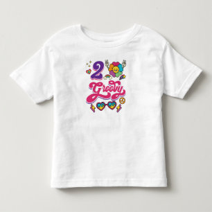 Süß zum 2. Geburtstag Kleinkind 2 Groovy T-shirt