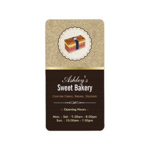 Süßbäckerei Boutique - Loaf Looking Cake Adressaufkleber