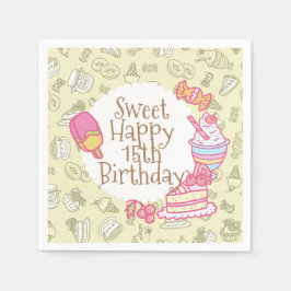 Süßbäckerei und Getränke grün Serviette