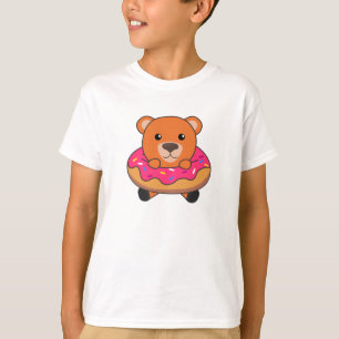 Süßbär Funny Animes in Donut Pink T-Shirt
