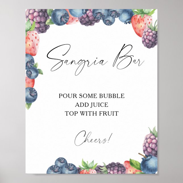 Süßbeere Wasserfarbe - Sangria Bar Poster (Vorne)