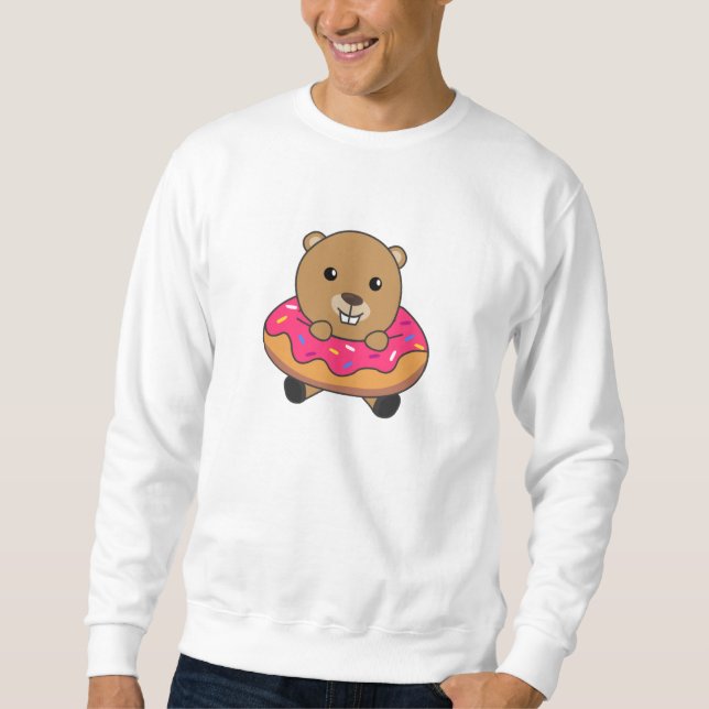 Süßbienenkanen Donut Pink Sweatshirt (Vorderseite)