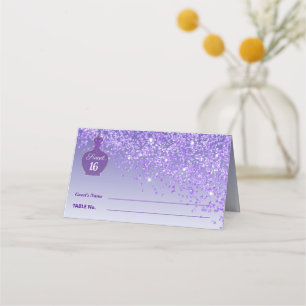 Süße16 Amethyst Duft Lila Glitter Boutique Platzkarte