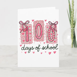Süße 100 Tage Schule Rosa Herzen Klassenzimmer Karte