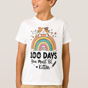 Süße 100 Tage Schulkinder Katze 100. Tag der Sch T-Shirt