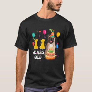 Süße 11 Jahre alte Mops-Hund 11. Geburtstagsfeier T-Shirt