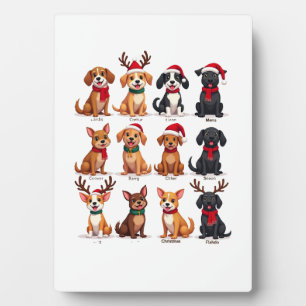 Süße 12 Hunde Xmas Lustige Hunde Liebhaber Weihnac Fotoplatte