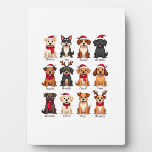 Süße 12 Hunde Xmas Lustige Hunde Liebhaber Weihnac Fotoplatte