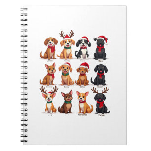 Süße 12 Hunde Xmas Lustige Hunde Liebhaber Weihnac Notizblock