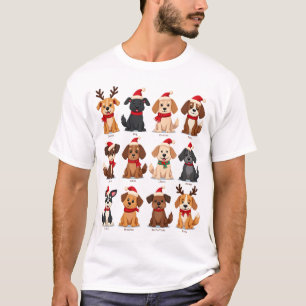 Süße 12 Hunde Xmas Lustige Hunde Liebhaber Weihnac T-Shirt